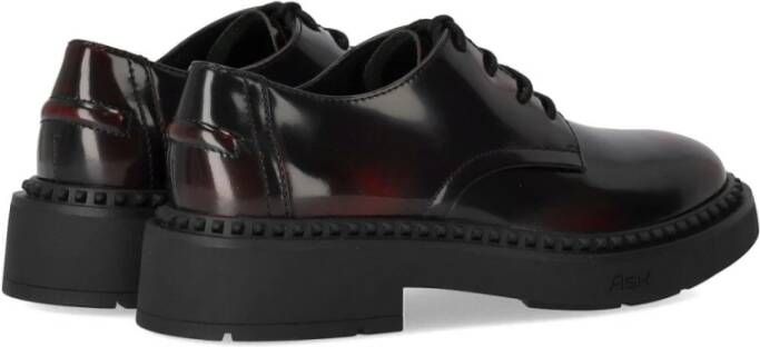 Ash Zwart Bourgondisch Leren Veterschoenen Black Dames