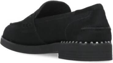 Ash Zwarte Cow Hair Loafers Ronde Neus Black Dames