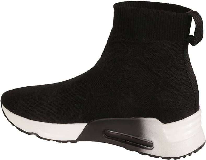 Ash Zwarte Gebreide Bloemen Sneakers Black Dames