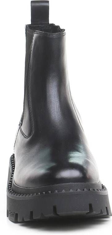 Ash Zwarte Leren Chelsea Boots met Metalen Applicaties Black Dames