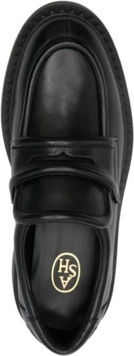 Ash Zwarte Leren Instap Penny Loafers Black Dames