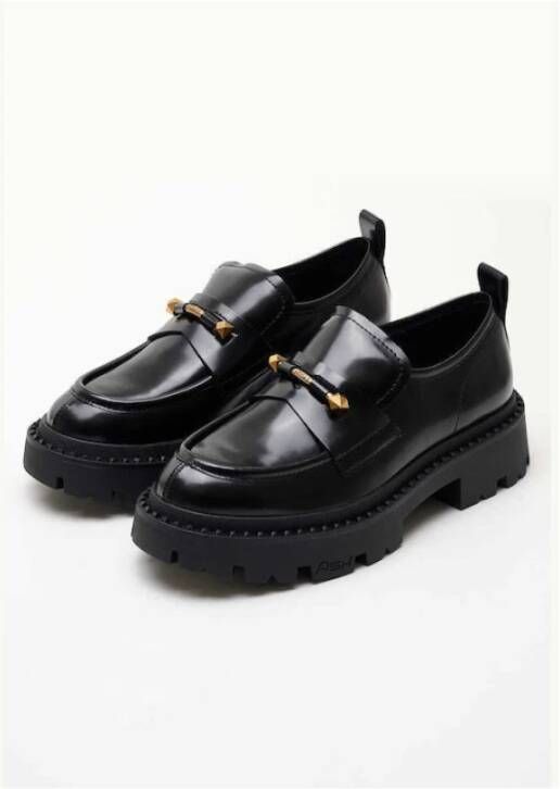 Ash Zwarte Leren Jack Combo Loafer Black Dames