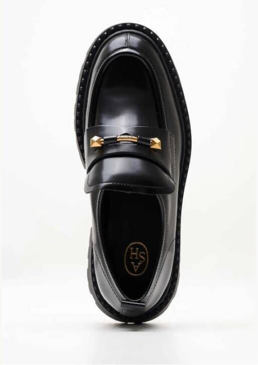 Ash Zwarte Leren Jack Combo Loafer Black Dames