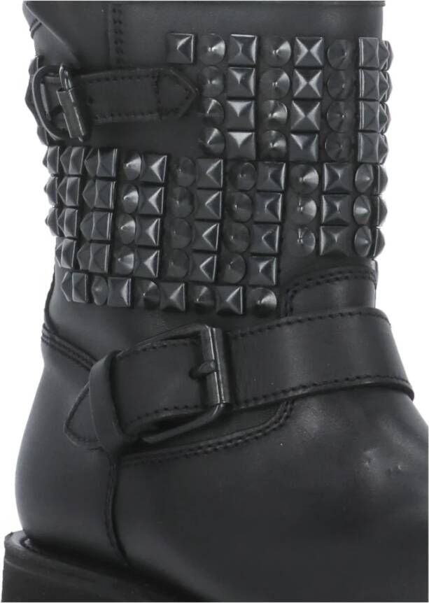 Ash Zwarte Leren Laarzen met Studs Black Dames