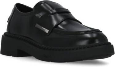 Ash Zwarte Leren Loafers met Metalen Details Black Dames