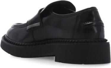 Ash Zwarte Leren Loafers met Metalen Details Black Dames