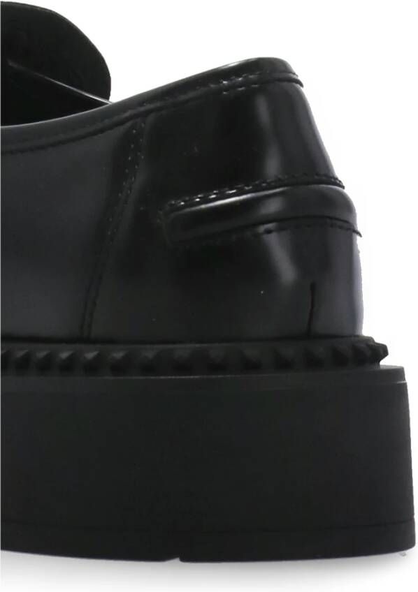 Ash Zwarte Leren Loafers met Metalen Details Black Dames