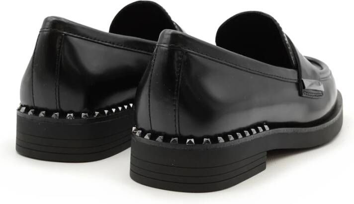 Ash Zwarte leren mocassin met studs Black Dames