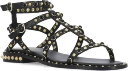 Ash Zwarte Leren Sandalen met Studs Black Dames