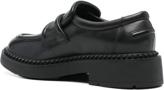 Ash Zwarte Leren Slip-On Penny Loafers Black Dames