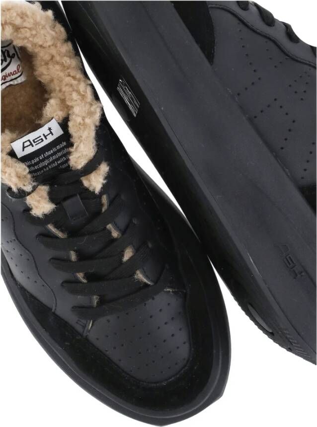 Ash Zwarte Leren Sneakers met Geperforeerde Details Black Dames