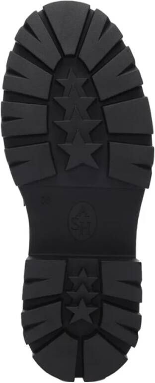 Ash Zwarte Leren Stud Combo Loafer Black Dames