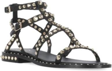 Ash Zwarte Leren Sandalen met Studs Black Dames