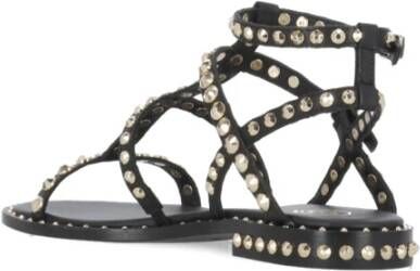 Ash Zwarte Leren Sandalen met Studs Black Dames