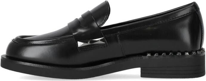 Ash Zwarte leren studs loafer Black Dames