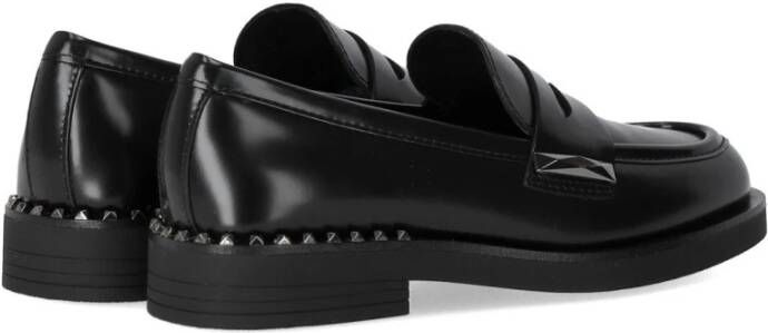 Ash Zwarte leren studs loafer Black Dames