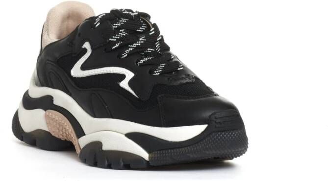 Ash Zwarte stof en leren sneakers Black Dames