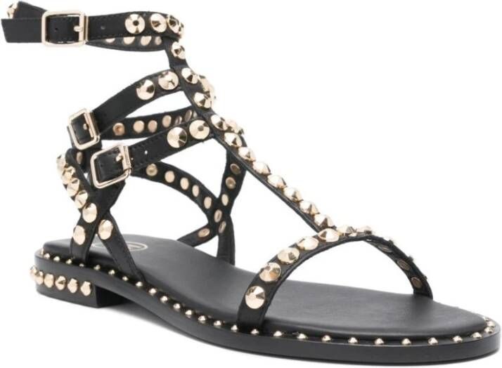 Ash Zwarte Studded Cage Sandalen Black Dames