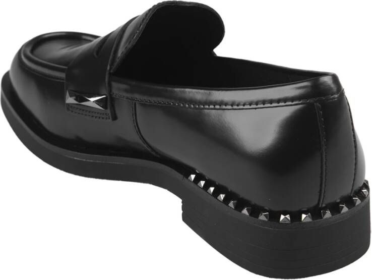 Ash Zwarte Studs Loafers Rubberen Zool Black Dames