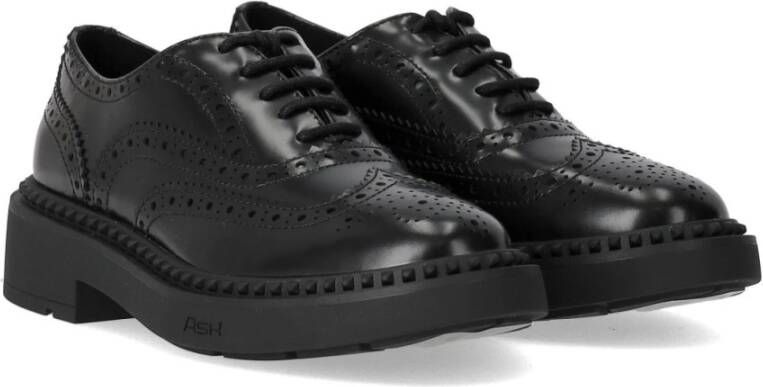 Ash Zwarte Veterschoenen met Brogue Enkel Laarzen Black Dames