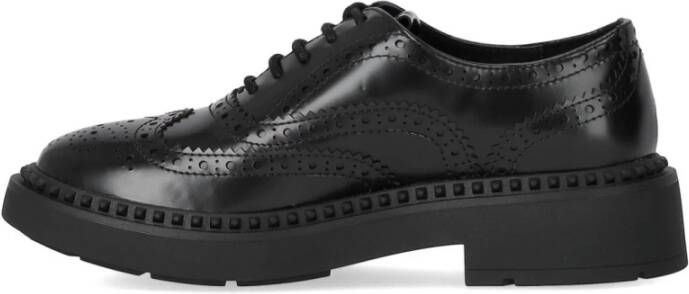 Ash Zwarte Veterschoenen met Brogue Enkel Laarzen Black Dames