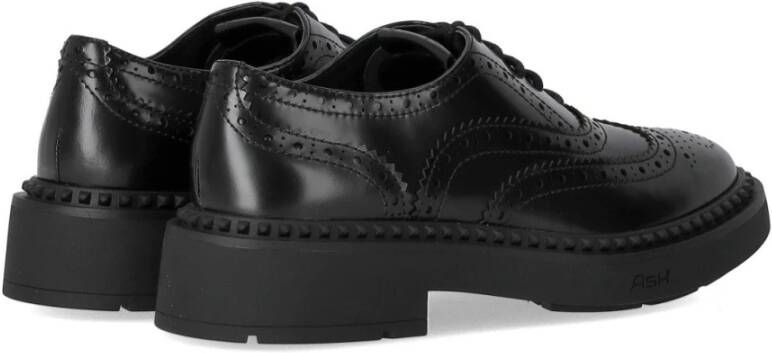 Ash Zwarte Veterschoenen met Brogue Enkel Laarzen Black Dames