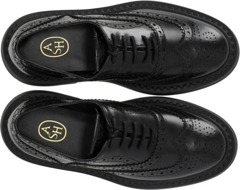 Ash Zwarte Veterschoenen met Brogue Enkel Laarzen Black Dames