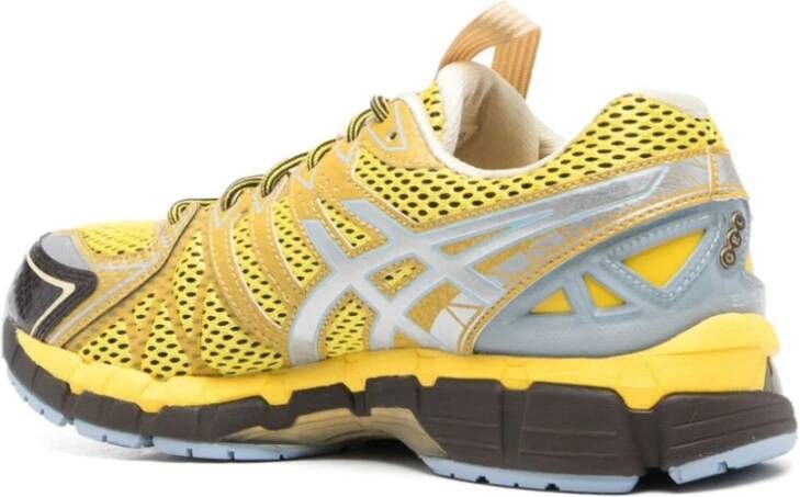 ASICS Gele Mesh Low-Top Sneakers met Zilveren Accents Yellow Heren