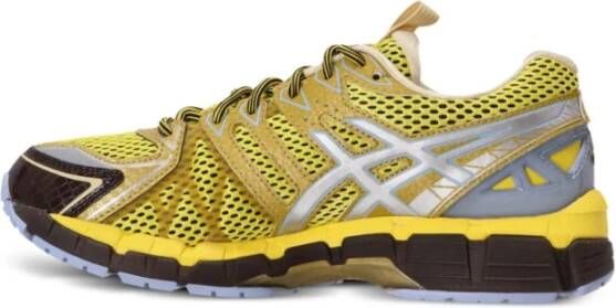 ASICS Gele Mesh Sneakers met Zilveren Accenten Yellow Dames