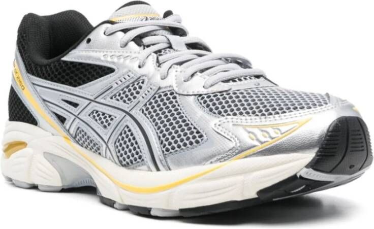 ASICS Grijze Mesh Sneakers met Leren Afwerking Gray Heren