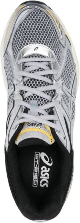 ASICS Grijze Mesh Sneakers met Leren Afwerking Gray Heren