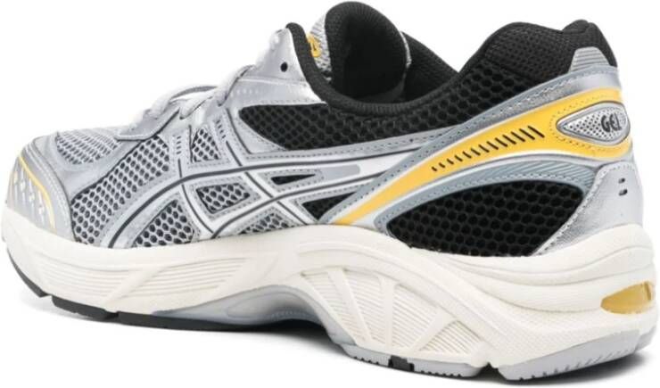 ASICS Grijze Mesh Sneakers met Leren Afwerking Gray Heren