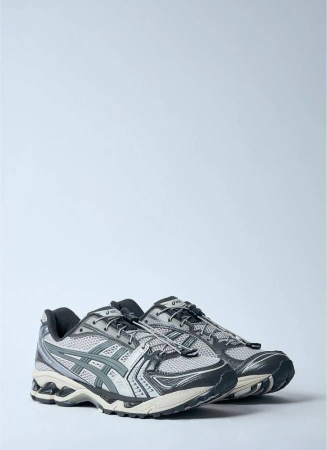 ASICS Mesh Sneakers met Metallic Finish Gray Heren