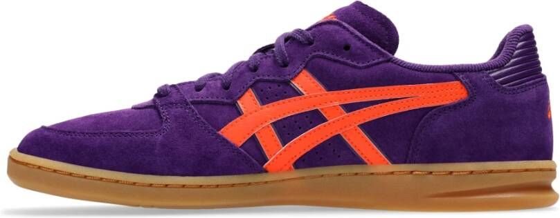 ASICS Paarse platte schoenen met leren bovenwerk Purple Heren