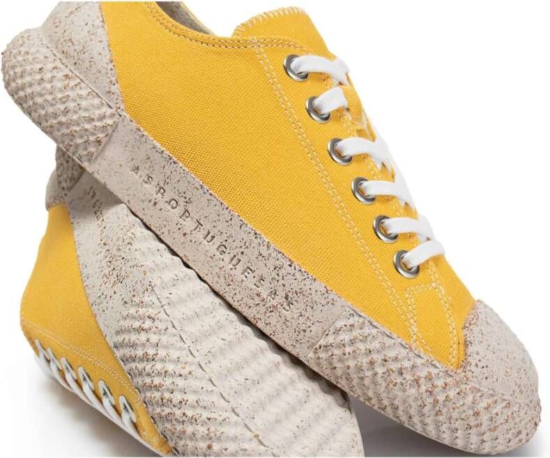 Asportuguesas Gele Textiel Sneakers Kurk Zool Yellow Dames