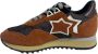 Atlantic stars Bruine canvas lage sneaker met donkeroranje suède details Brown Heren - Thumbnail 2