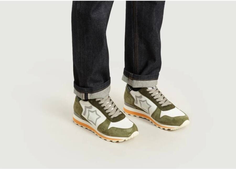 atlantic stars Khaki Groen Suède Panel Trainers Green Heren