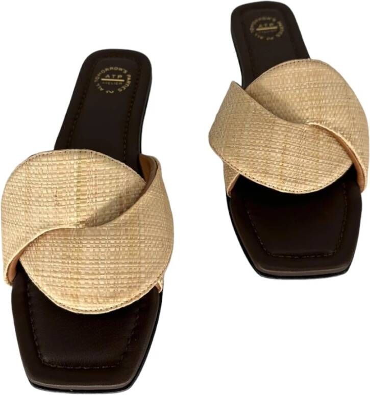 ATP Atelier Capurso raffia slides Beige Dames