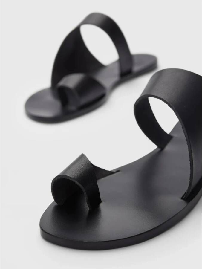 ATP Atelier Zwarte Vacchetta Leren Sandalen Black Dames