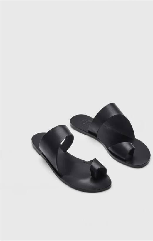 ATP Atelier Zwarte Vacchetta Leren Sandalen Black Dames