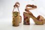 Attilio Giusti Bloemen Raffia Sandaal Multicolor Dames - Thumbnail 4