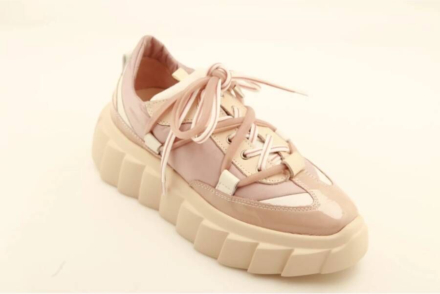 Attilio Giusti Multicolor Leren Sneakers Blondie Collectie Beige Dames