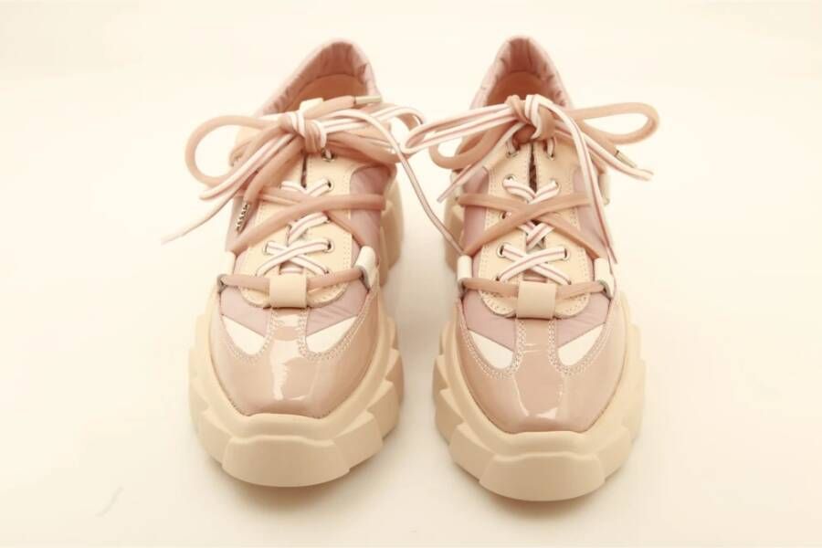 Attilio Giusti Multicolor Leren Sneakers Blondie Collectie Beige Dames