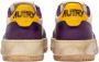 Autry Vintage Witte Sneakers Geel Paarse Rand Purple Heren - Thumbnail 4