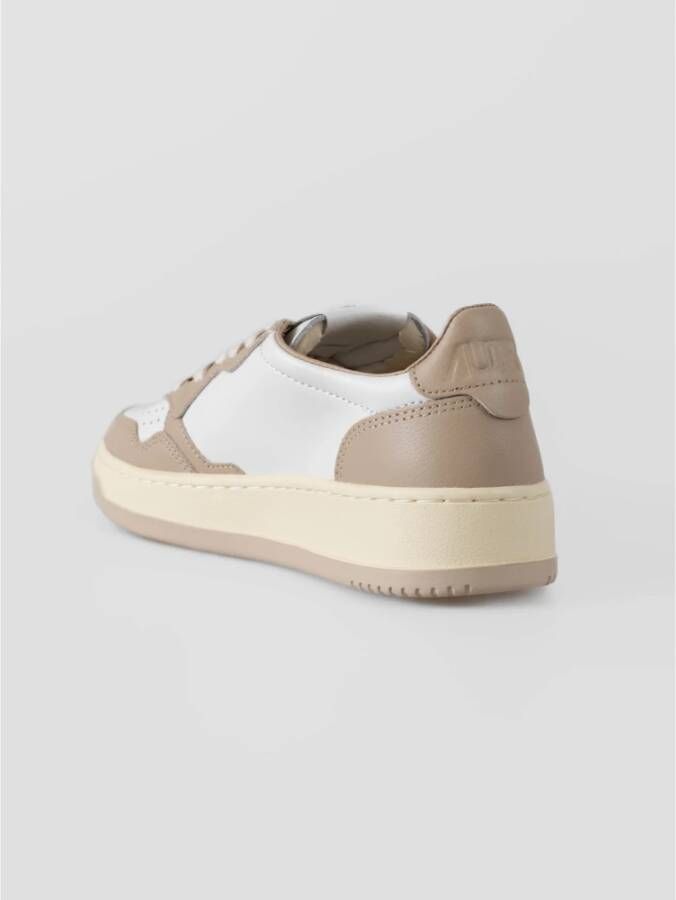 Autry Beige en wit leren sneakers Beige Dames