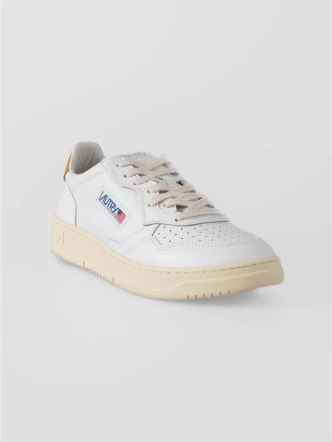 Autry Beige en Witte Leren Sneakers White Heren