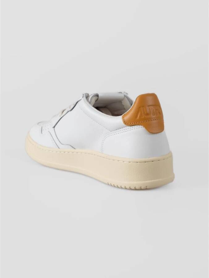 Autry Beige en Witte Leren Sneakers White Heren