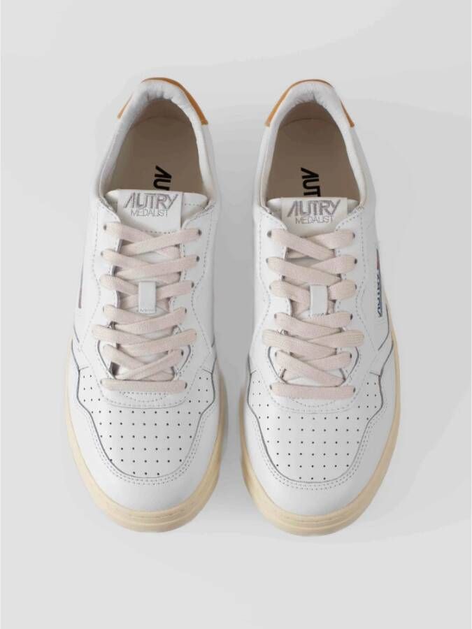 Autry Beige en Witte Leren Sneakers White Heren