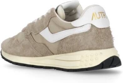 Autry Beige Leren Sneakers met Logodetails Beige Dames