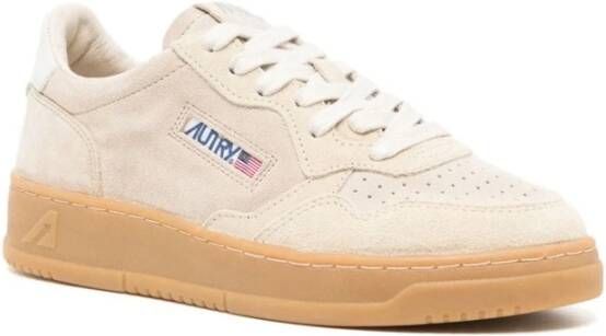 Autry Beige Suède Color-Block Sneakers Beige Dames